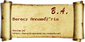 Berecz Annamária névjegykártya