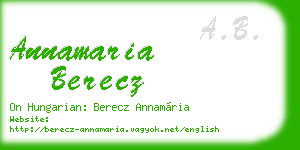 annamaria berecz business card